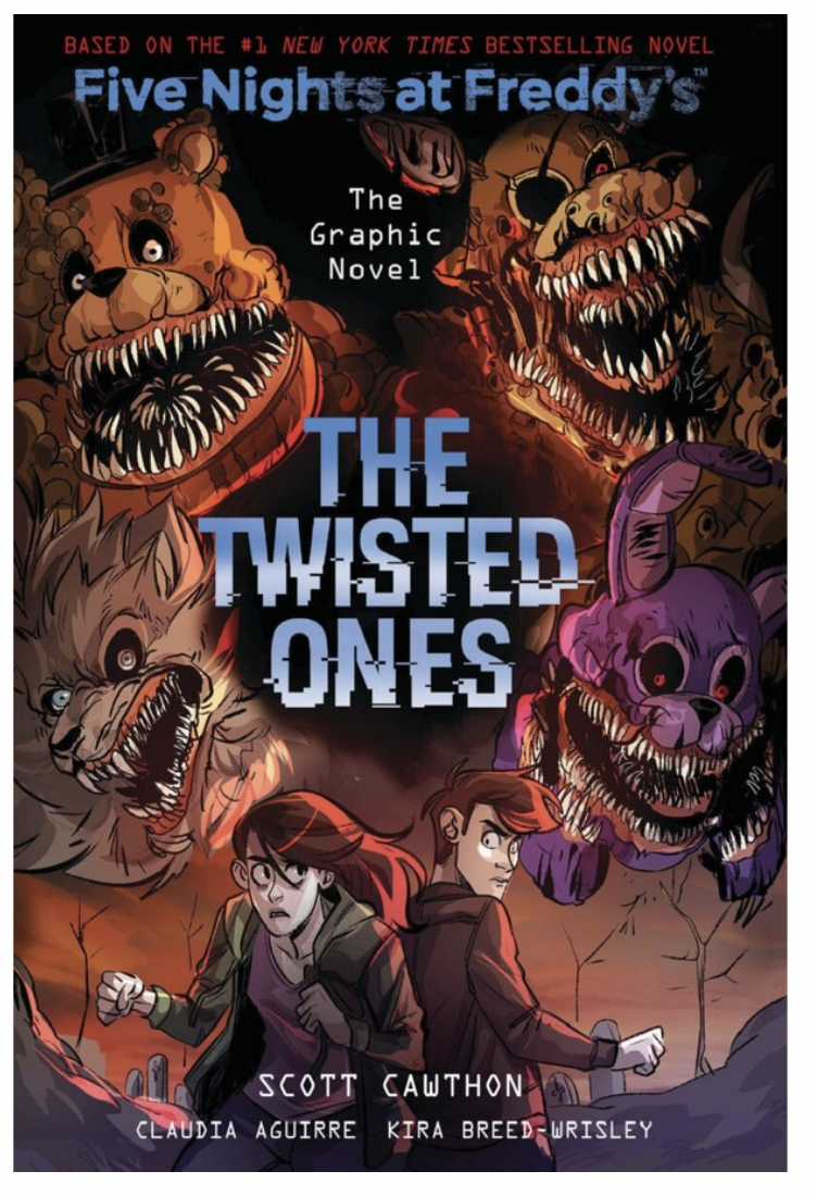 Graphic novel adaptation of the best-selling novel Five Nights at Freddy's: The Twisted Ones! It's been a year since the horrific events at Freddy Fazbear's Pizza, and Charlie is just trying to move on. Charlie thinks her ordeal is over, but when a series of bodies are discovered near her school bearing wounds that are disturbingly familiar, she finds herself drawn back into the world of her father's frightening creations. Something twisted is hunting Charlie, and this time if it finds her, it's not letting her go.