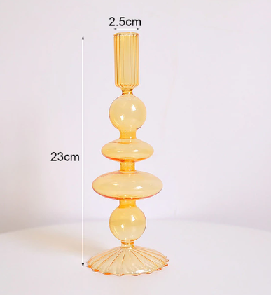 Aliloran Transparent Glass Candle Holder Vintage Candlestick for Wedding Candlelight Dinner Table Centerpiece Holder Home Decor