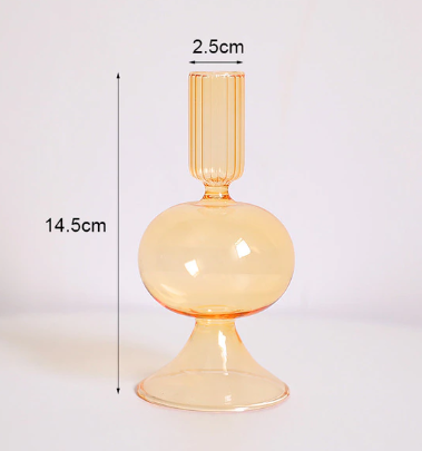 Aliloran Transparent Glass Candle Holder Vintage Candlestick for Wedding Candlelight Dinner Table Centerpiece Holder Home Decor