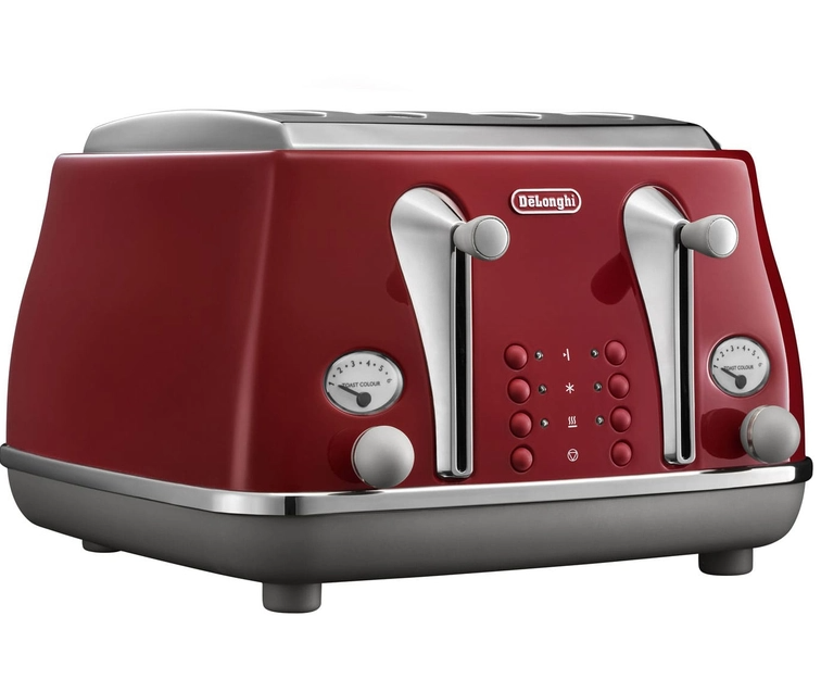 DELONGHI ICONA CAPITALS 4 SLICE TOASTER TOKYO RED