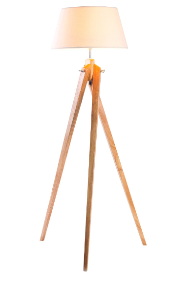 Luxton Timber Twisted Tripod Floor Lamp, Natural / Beige