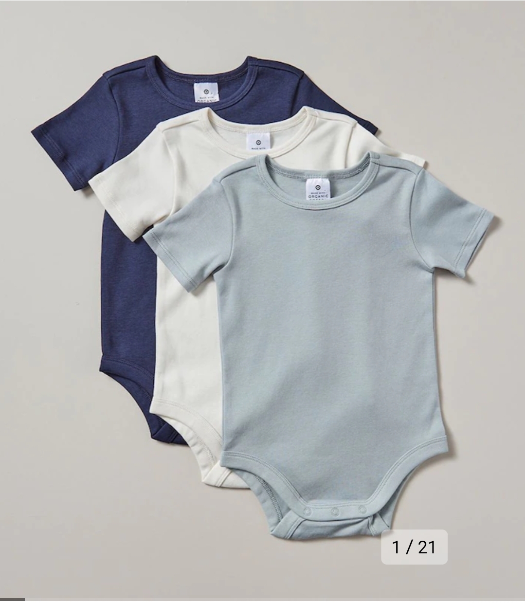 3 pack organic Cotton bodysuit