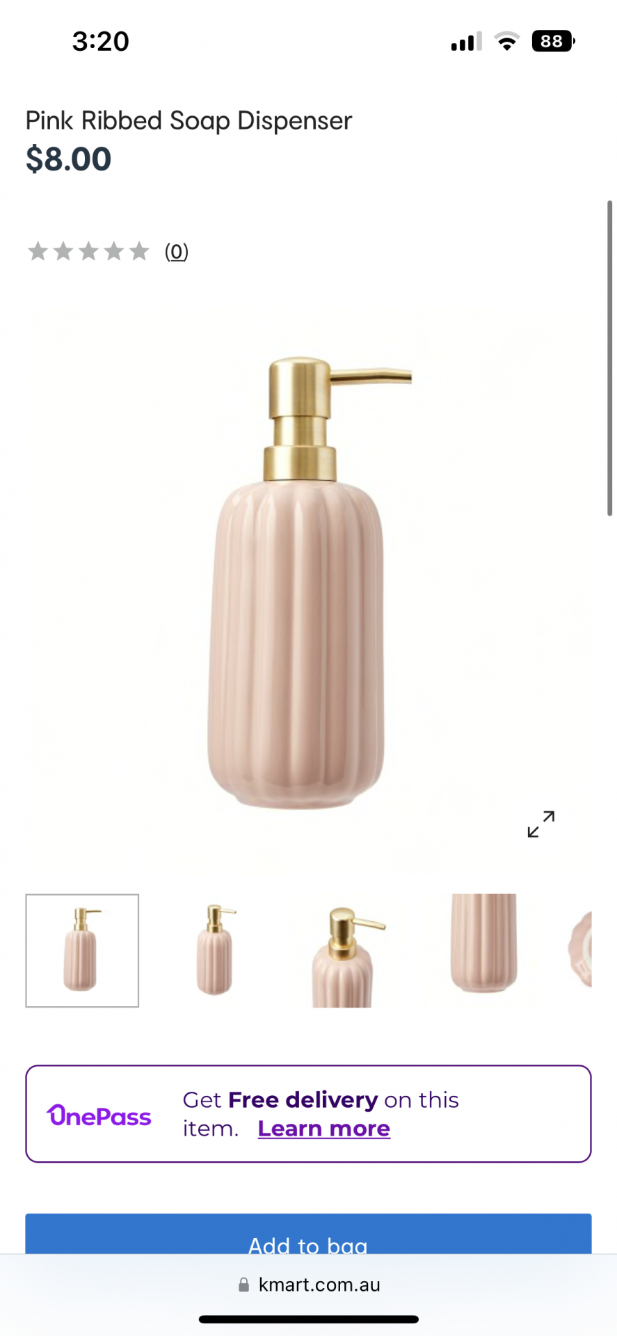 Pink rubbed soap dispenser