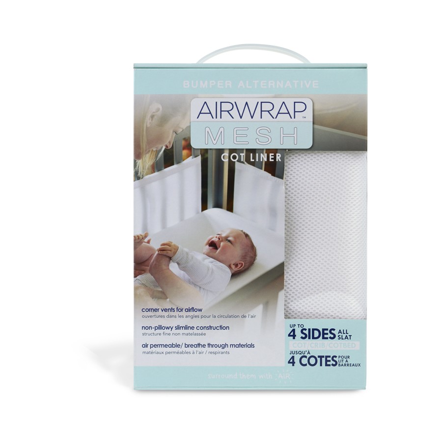 BIG W: Airwrap Mesh Cot Liner Bumper 4 Sides - White