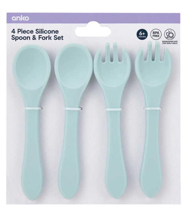 4 Piece Silicone Spoon and Fork Set