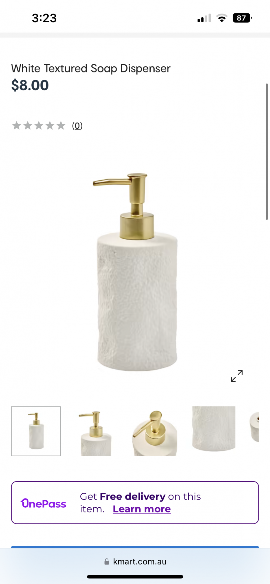 White textured soap dispenser