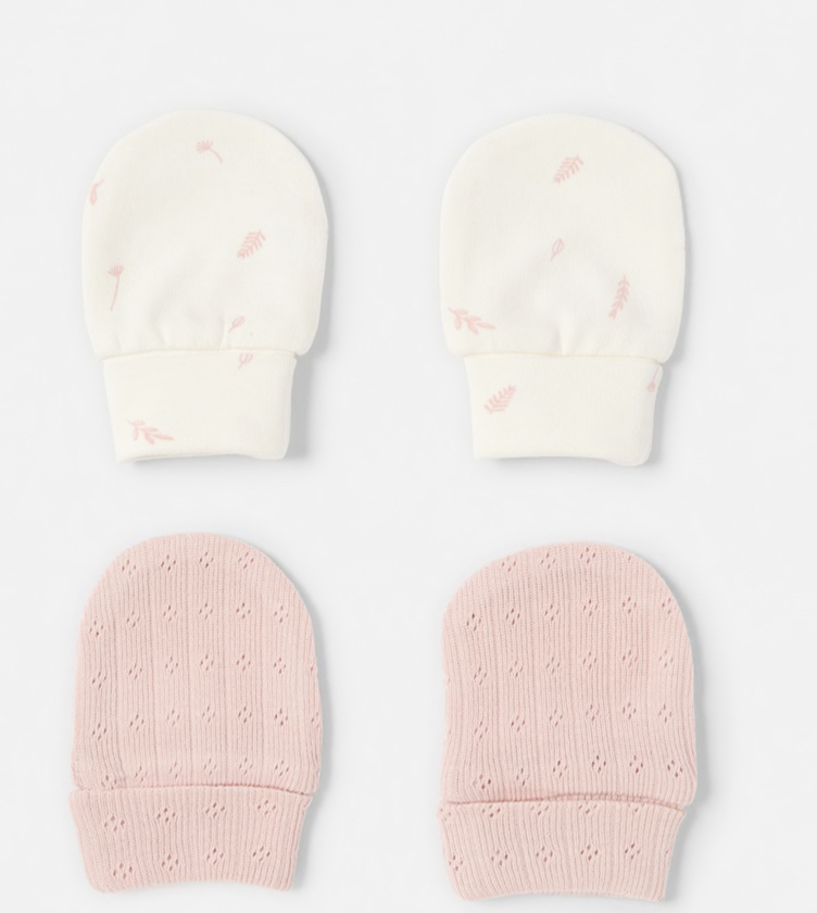 2 x 2 pack organic mittens