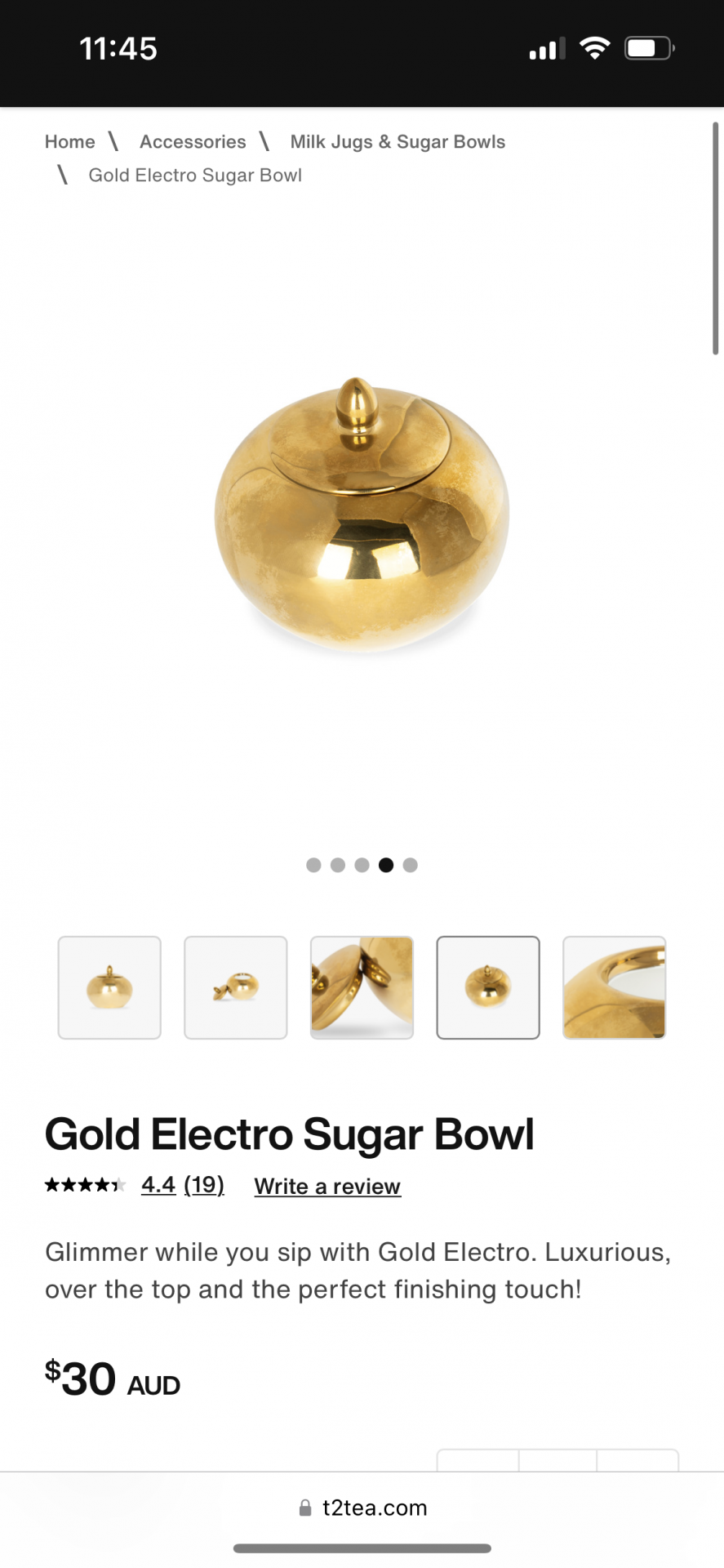 Gold Sugar Bowl