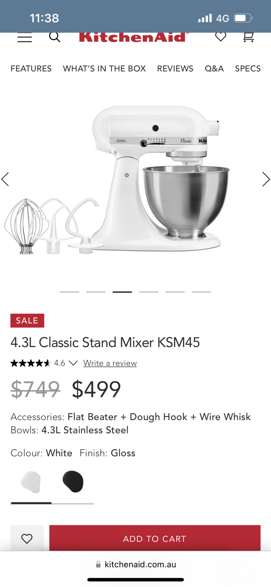 Kitchen Aid Stand Mixer -white