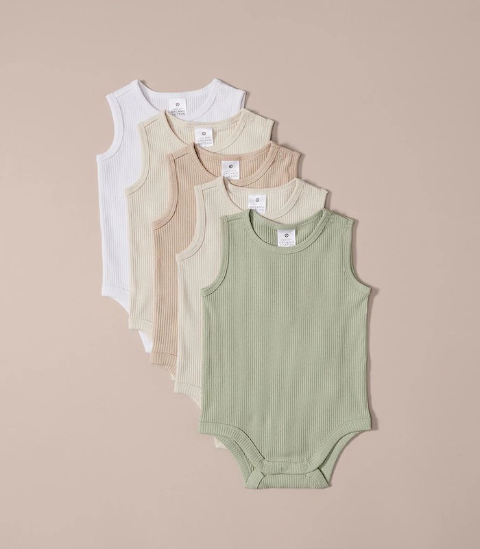 TARGET: 5 Pack Baby Organic Cotton Bodysuits - Green / Multi