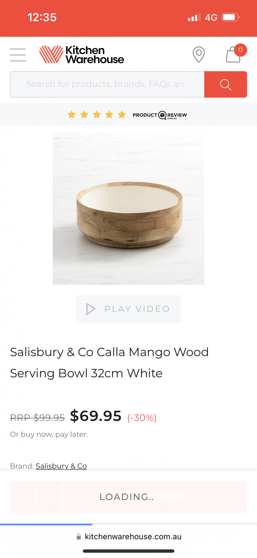 Wood Serving Bowl