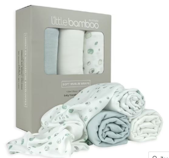 Little Bamboo Muslin Wrap 3 Pack