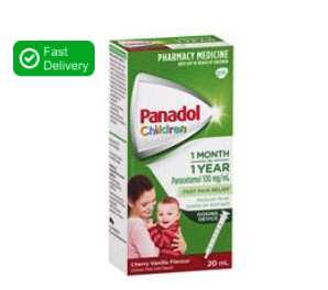 Panadol Children 1 Month – 1 Year Baby Drops with Dosing Device, Fever and Pain Relief, 20mL