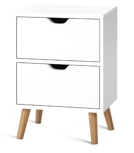 Artiss Bedside Tables Drawers Side Table Nightstand White Storage Cabinet Wood