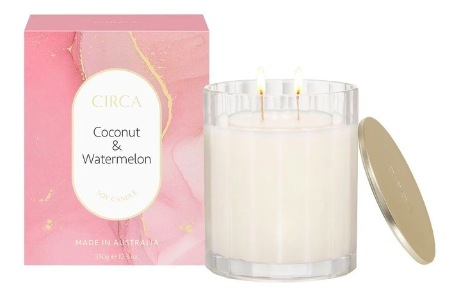 CIRCA Coconut & Watermelon Scented Soy Candle 350g