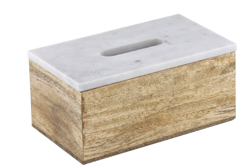 Eliot Marble & Wood Tissue Box Cover