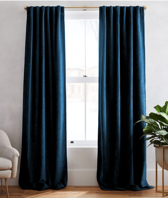 Blue Velvet Blackout Curtains