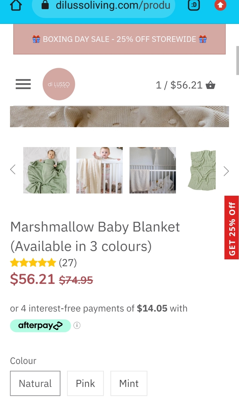 Marshmallow Baby blanket - Natural