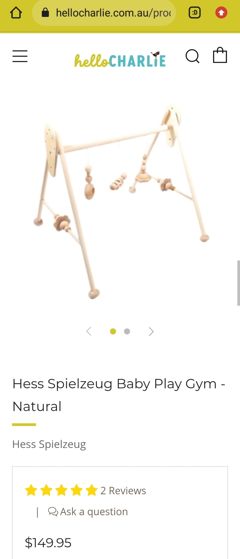 Hess Spielzeug Baby Play Gym - Natural