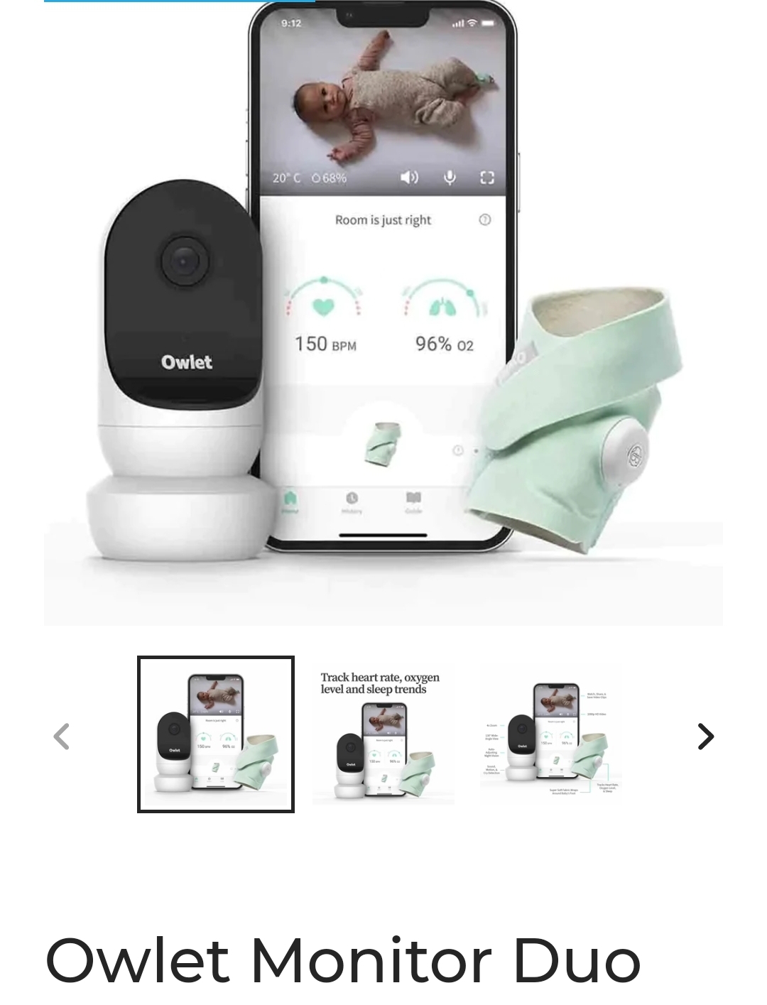 Owelett smart sock (is available on its own or in a camera set)