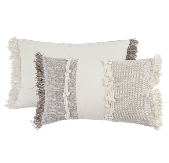 taupe monet oblong cushion