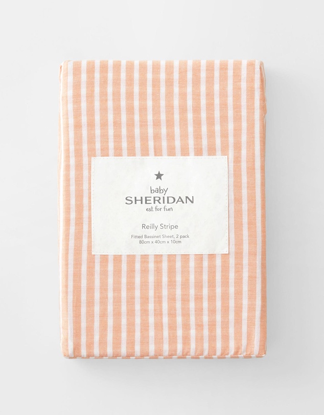 THE ICONIC: Sheridan Reilly Stripe Fitted Sheet - Babies 2-Pack