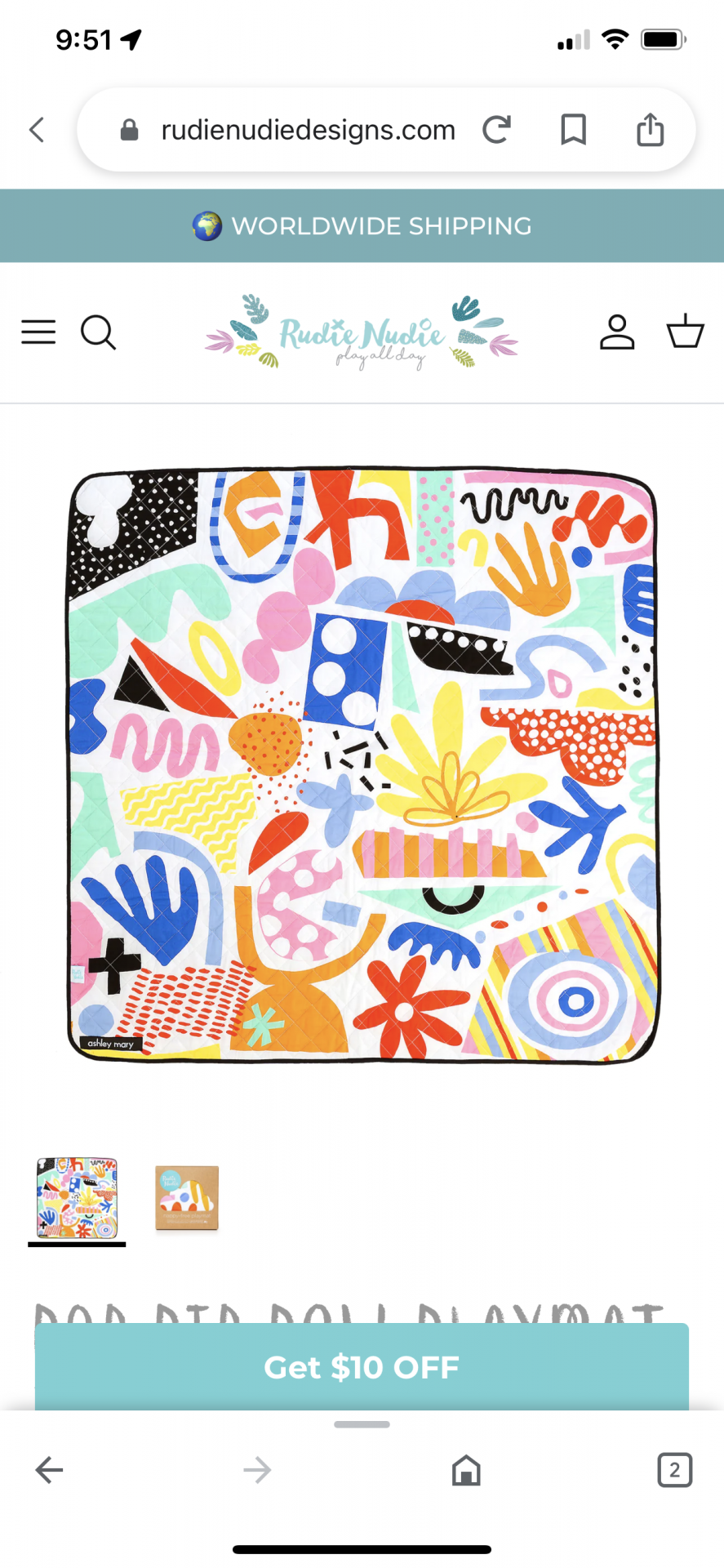 Nudie Rudie waterproof play mat