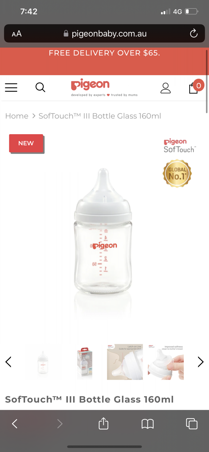 Pigeon glass baby bottles