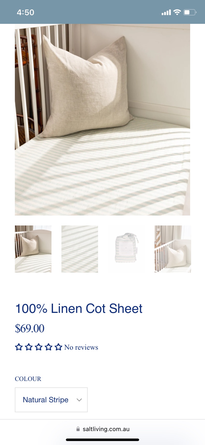 Salt living - fitted cot sheet