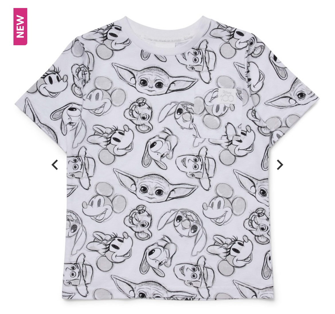 Disney Boys 100 Years Boys Pocket Tee - White