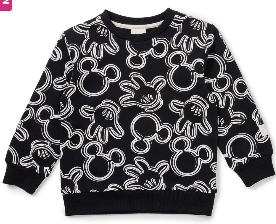 Disney Boys 100 Years Crew Neck Sweater - Black & White