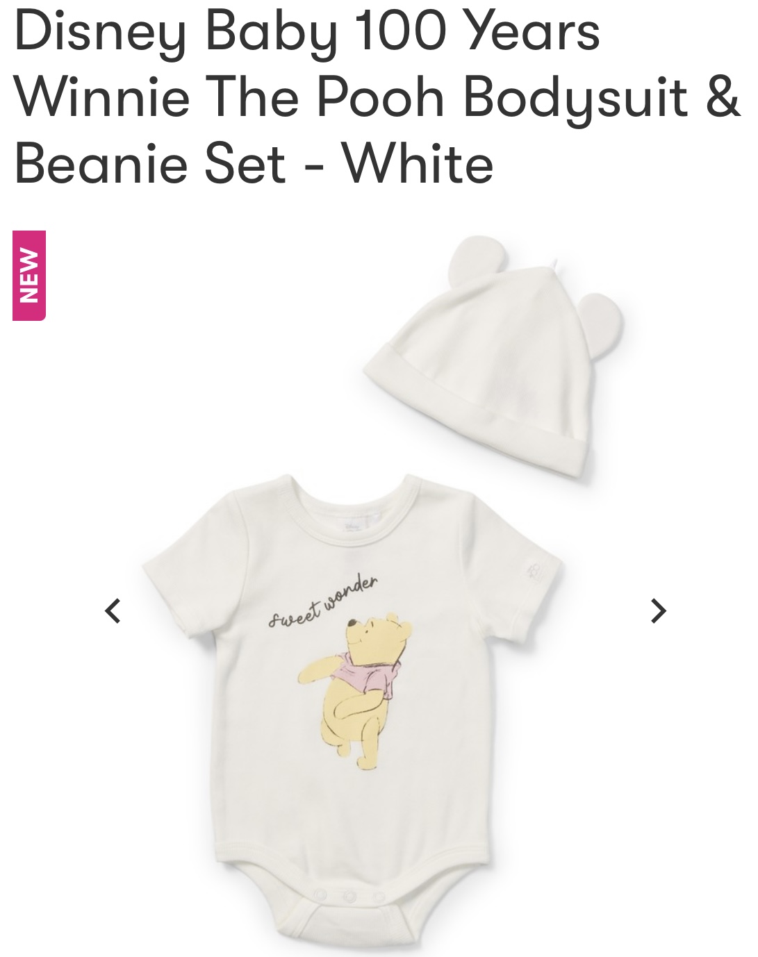 Disney Baby 100 Years Winnie The Pooh Bodysuit & Beanie Set