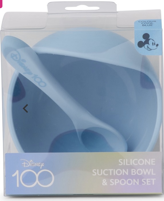 Disney 100 Years Mickey Silicon duck Egg Bowl wth Spoon