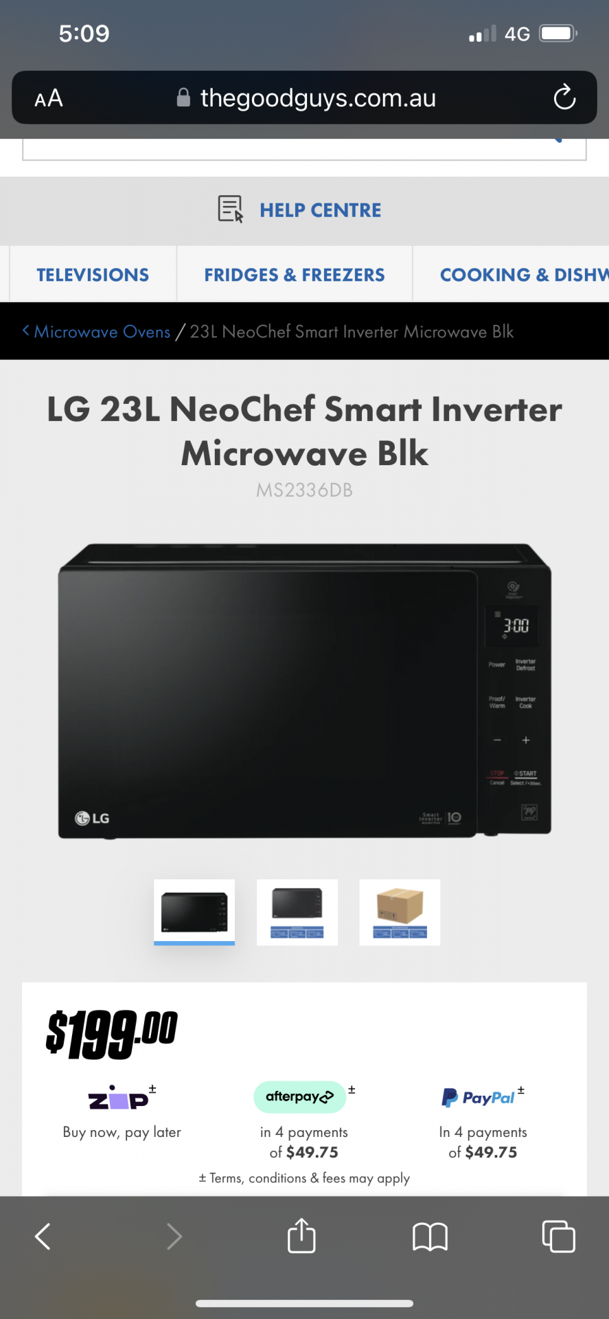 LG neo chef microwave 25l