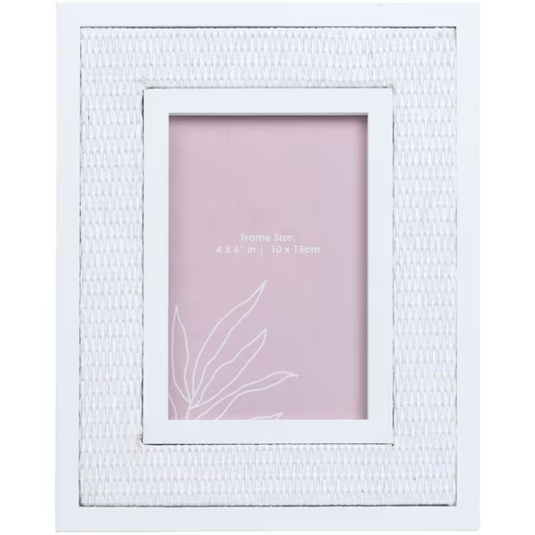 Otto Rattan Picture Frame Natural White