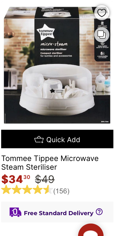 Bottle steriliser - microwave