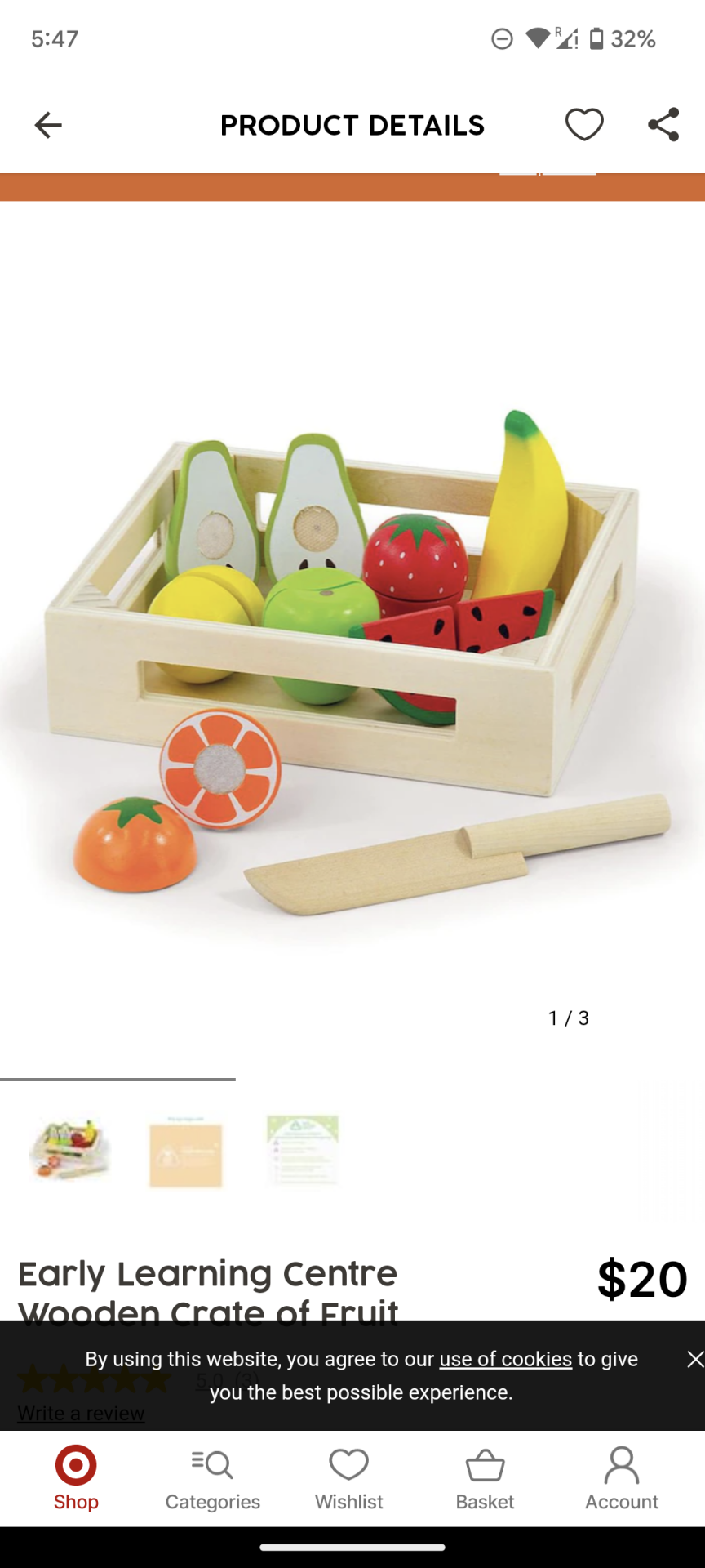 Wooden crate of fruits