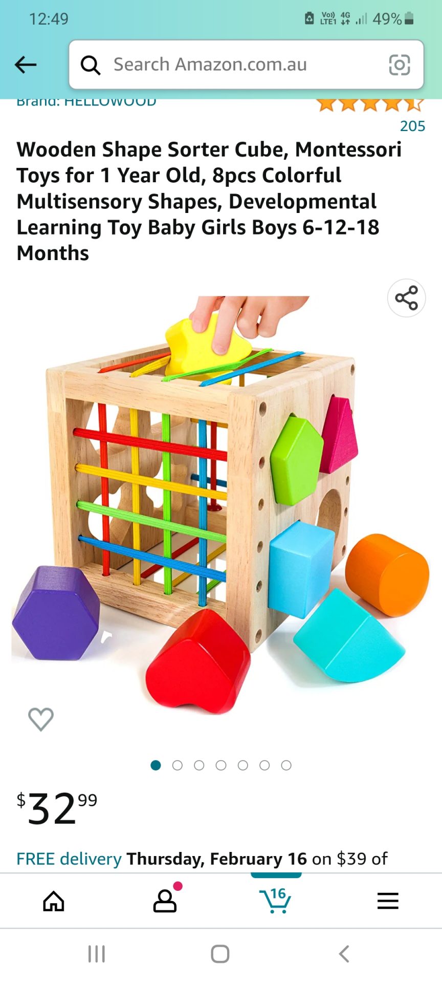 Wooden Shape sorter cube