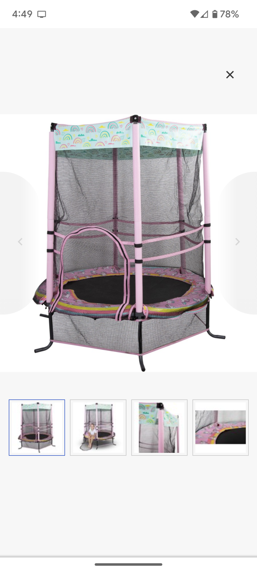 Action Sports 137cm Trampoline - Rainbow