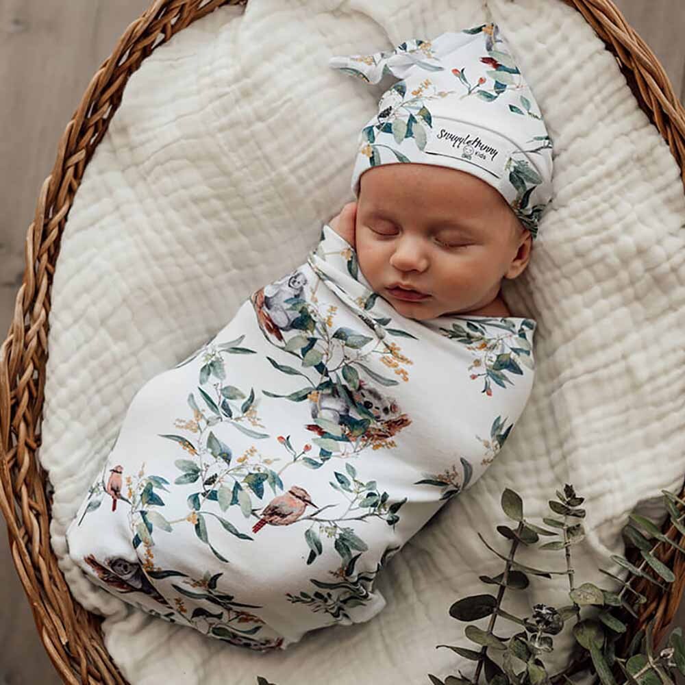 Eucalypt Snuggle Swaddle & Beanie Set