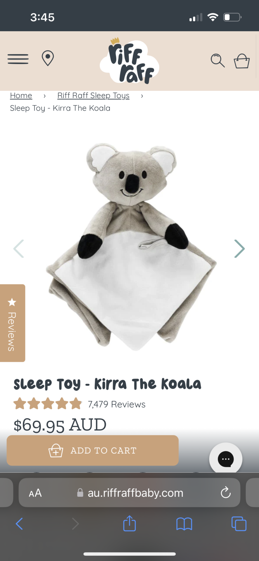 Riff Raff sleep toy - Koala