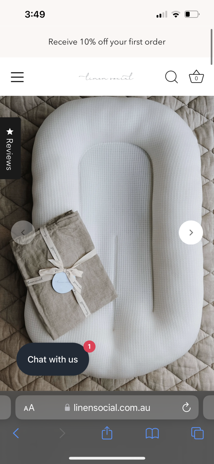 Linen baby lounger