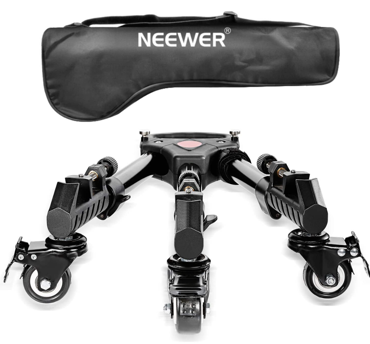 Neewer Photography Professional Heavy Duty Tripod Dolly with Rubber Wheels and Adjustable Leg Mounts for Canon Nikon Sony DSLR Cameras Camcorder Photo Video Lighting