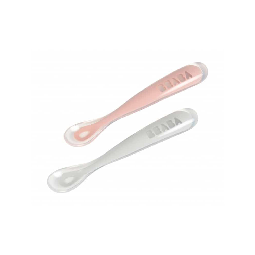 1st Stage Silicone Spoon Travel Twin Set - Pink