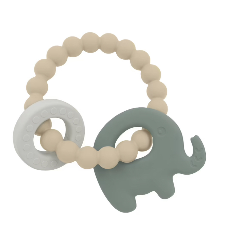 Playground Silicone Elephant Teether Sage