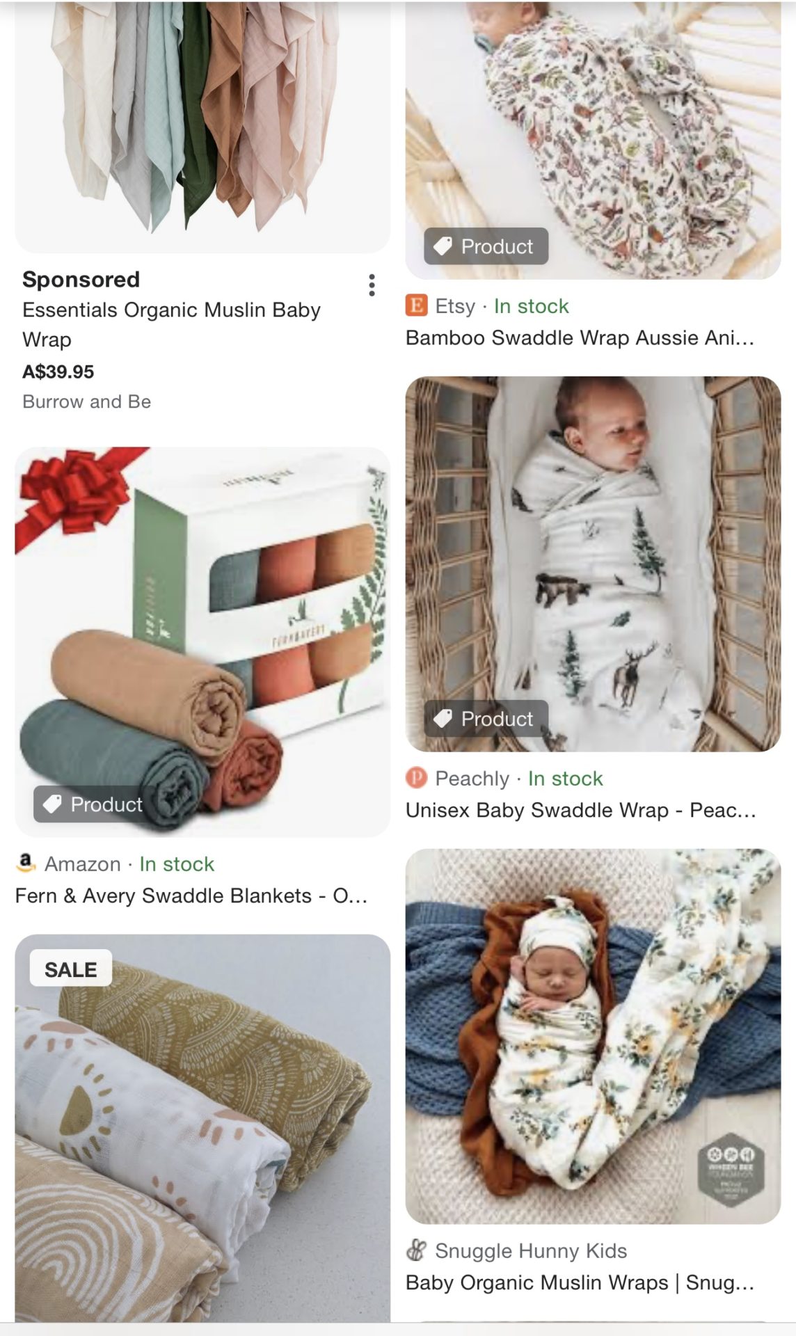 Baby Swaddles and Muslin Wraps