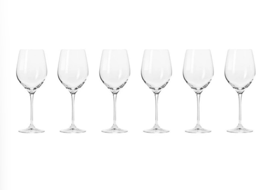 6 x Red Wine Glasses by Krosno