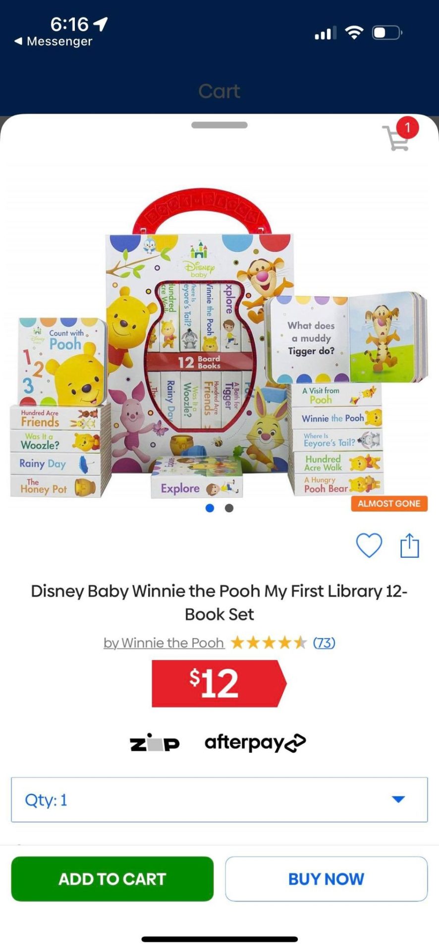 Disney baby winnie the pooh my first library 12 book set