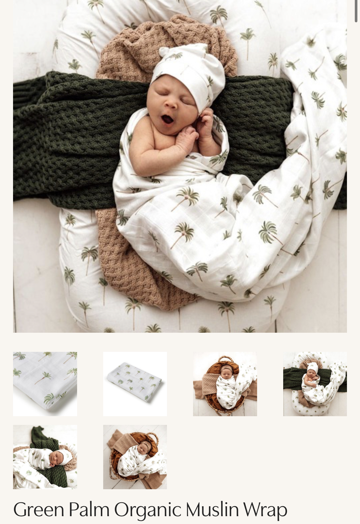 Palm Tree muslin wrap