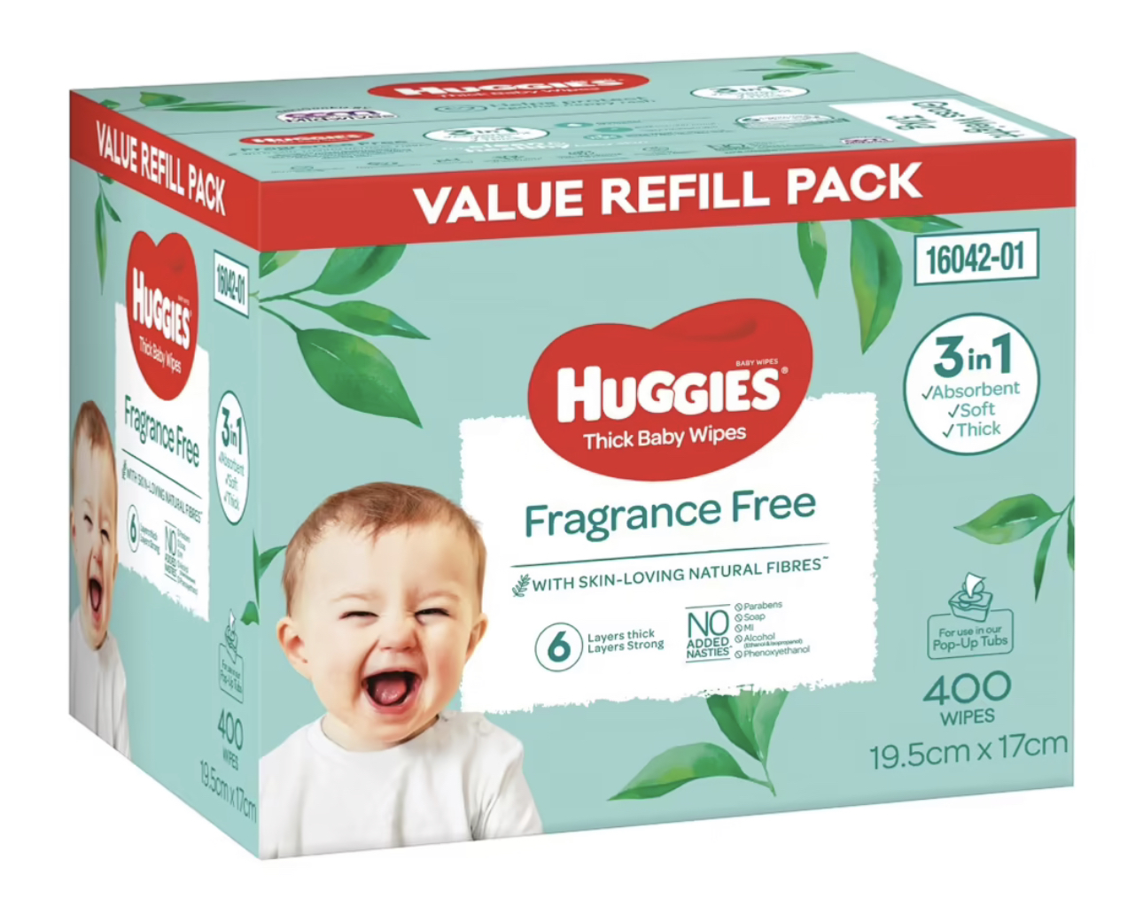 Huggies Wipes Fragrance Free 400 Pack